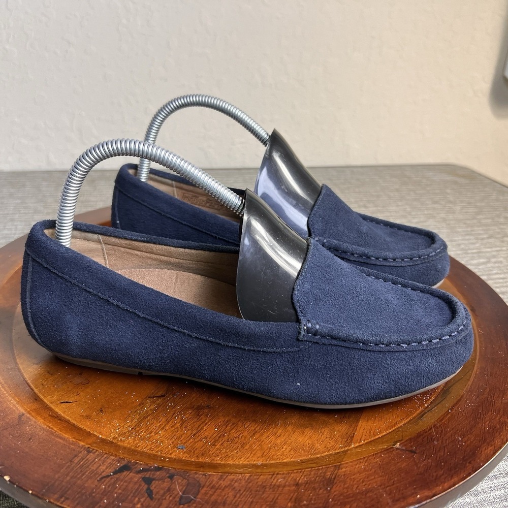 Vionic Debbie Women's Size 8.5 Blue  Suede Slip On Casual Comfort Loafers Shoes